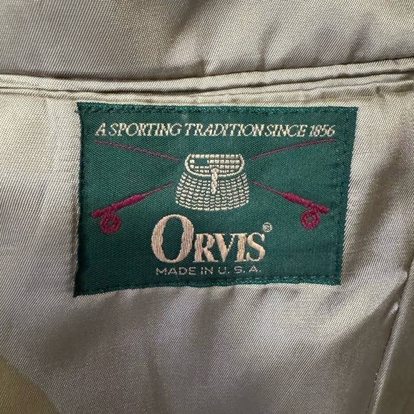 VINTAGE 70’s Orvis Safari Blazer Men’s Zambezi Corduroy Leather Patch Notch 40S - Picture 8 of 10